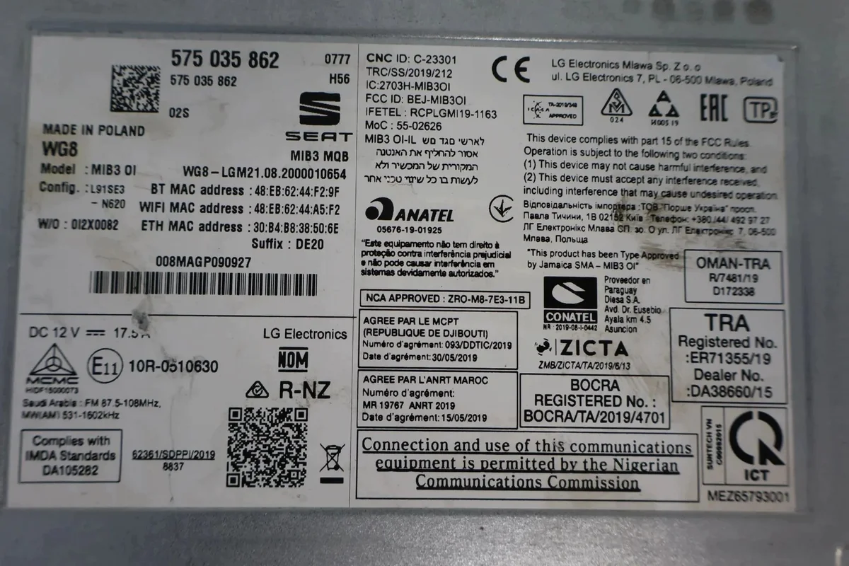 SEAT MIB3 ohjausyksikkö 575035862 image 6