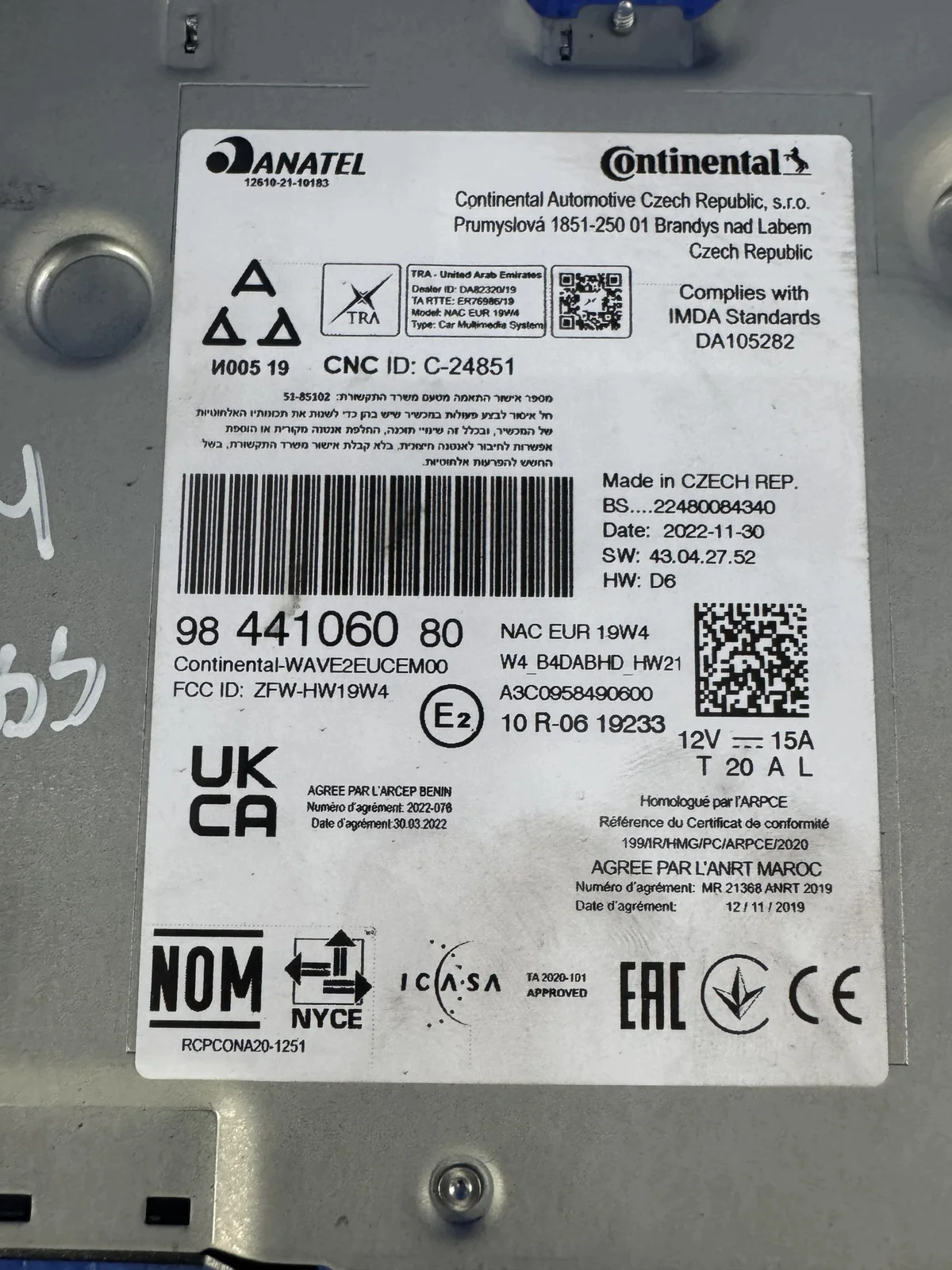 Radio Navigation Citroen C3 Aircross 9844106080