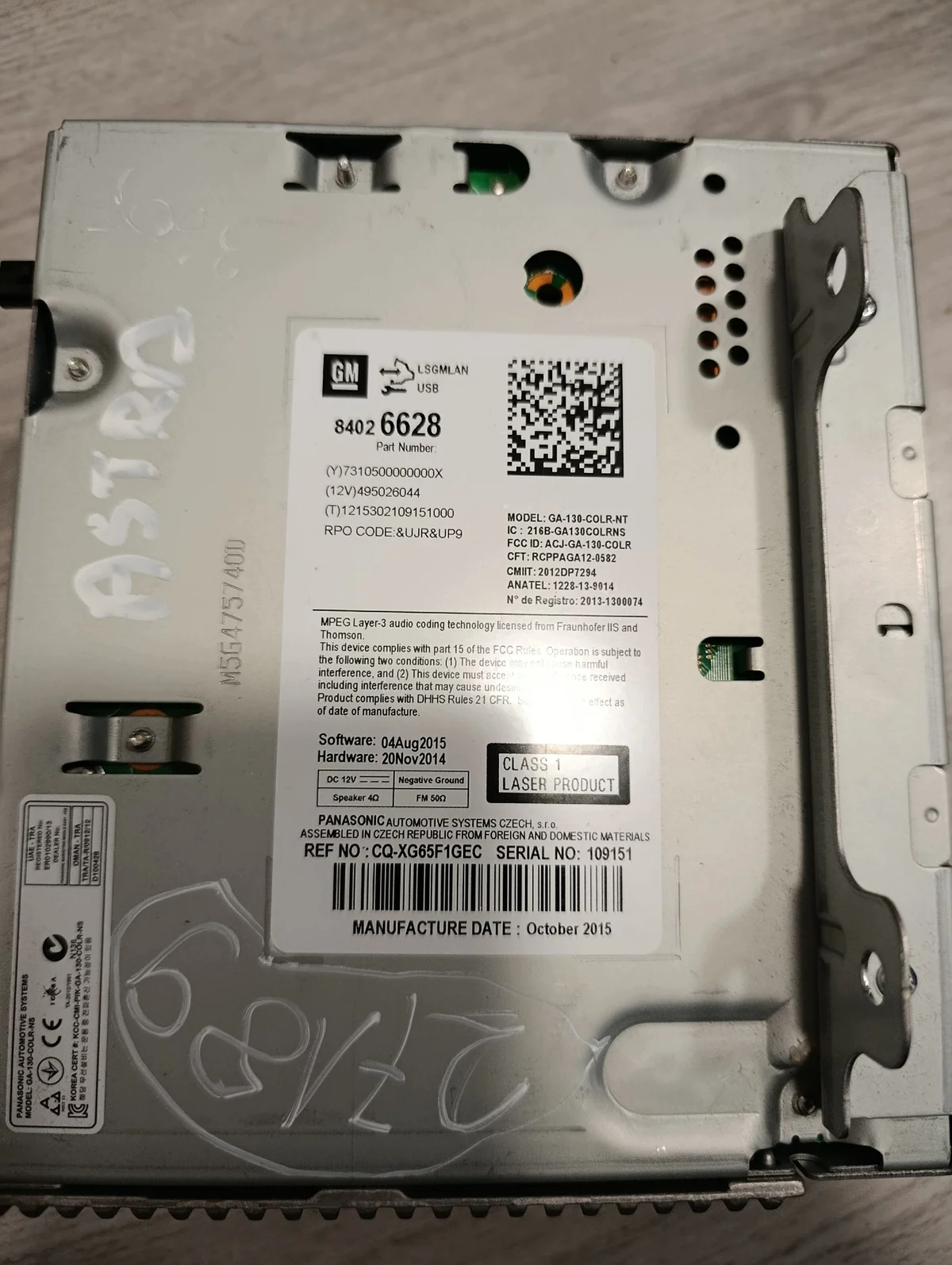 Rádio Opel Astra J 84026628 image 3