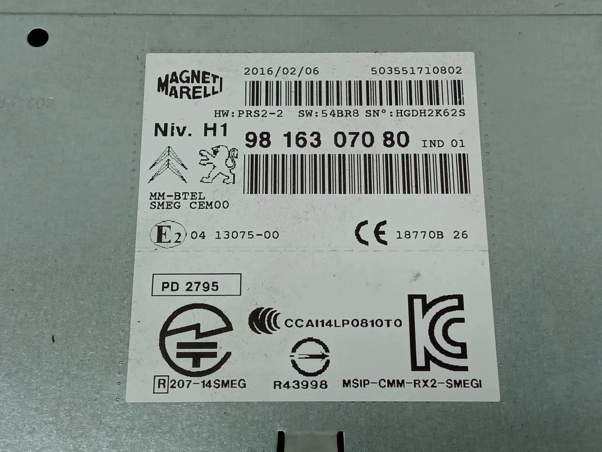 Peugeot 308 II Radio 9816307080
