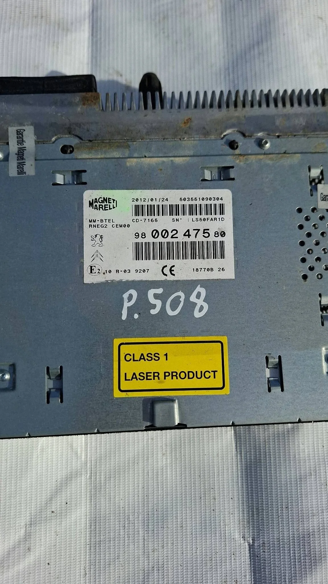 Radio Navigation Peugeot 508 9800247580