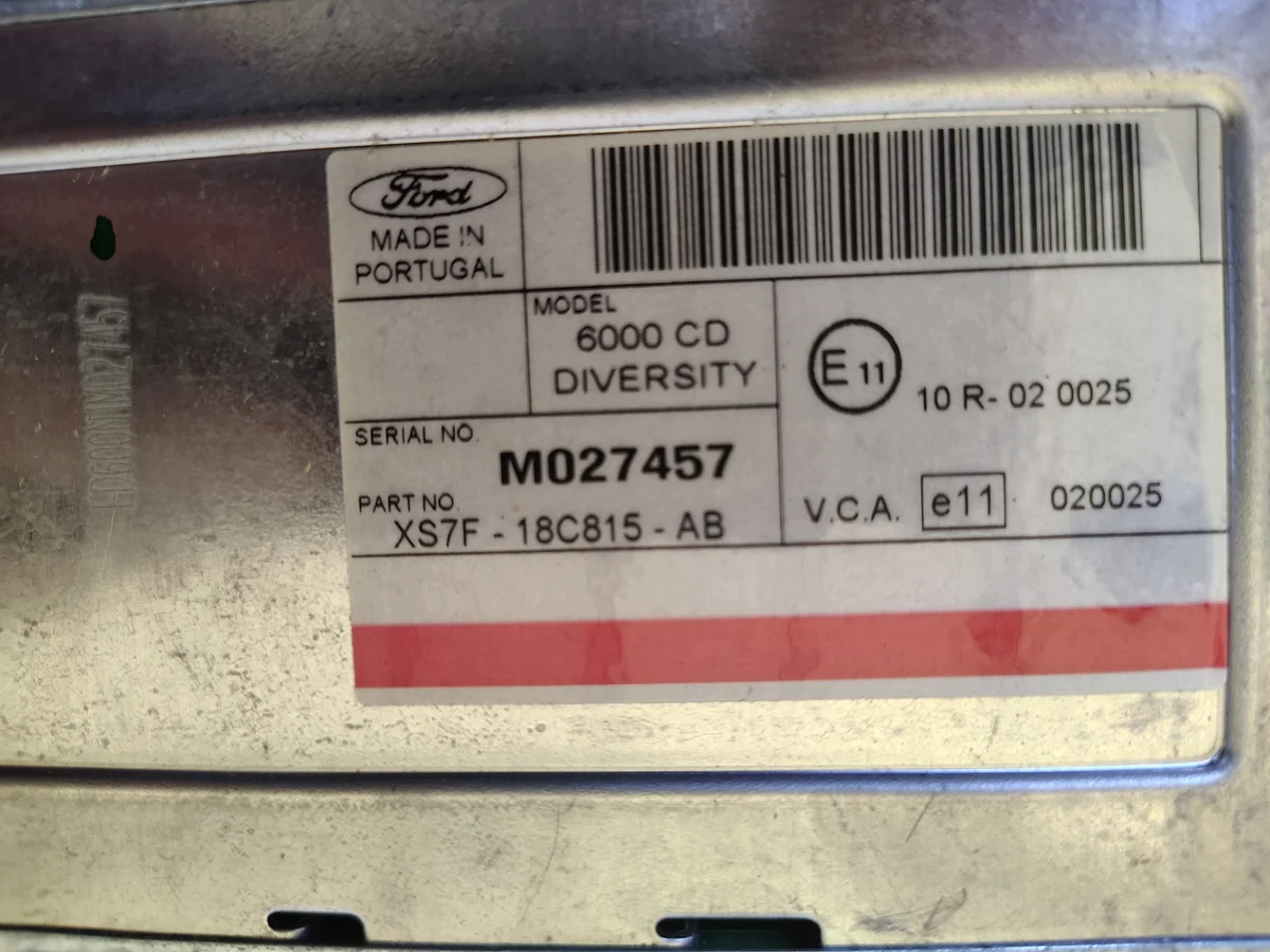 Radio 6000 CD Ford Mondeo MK3 SX7F18C815AB image 5