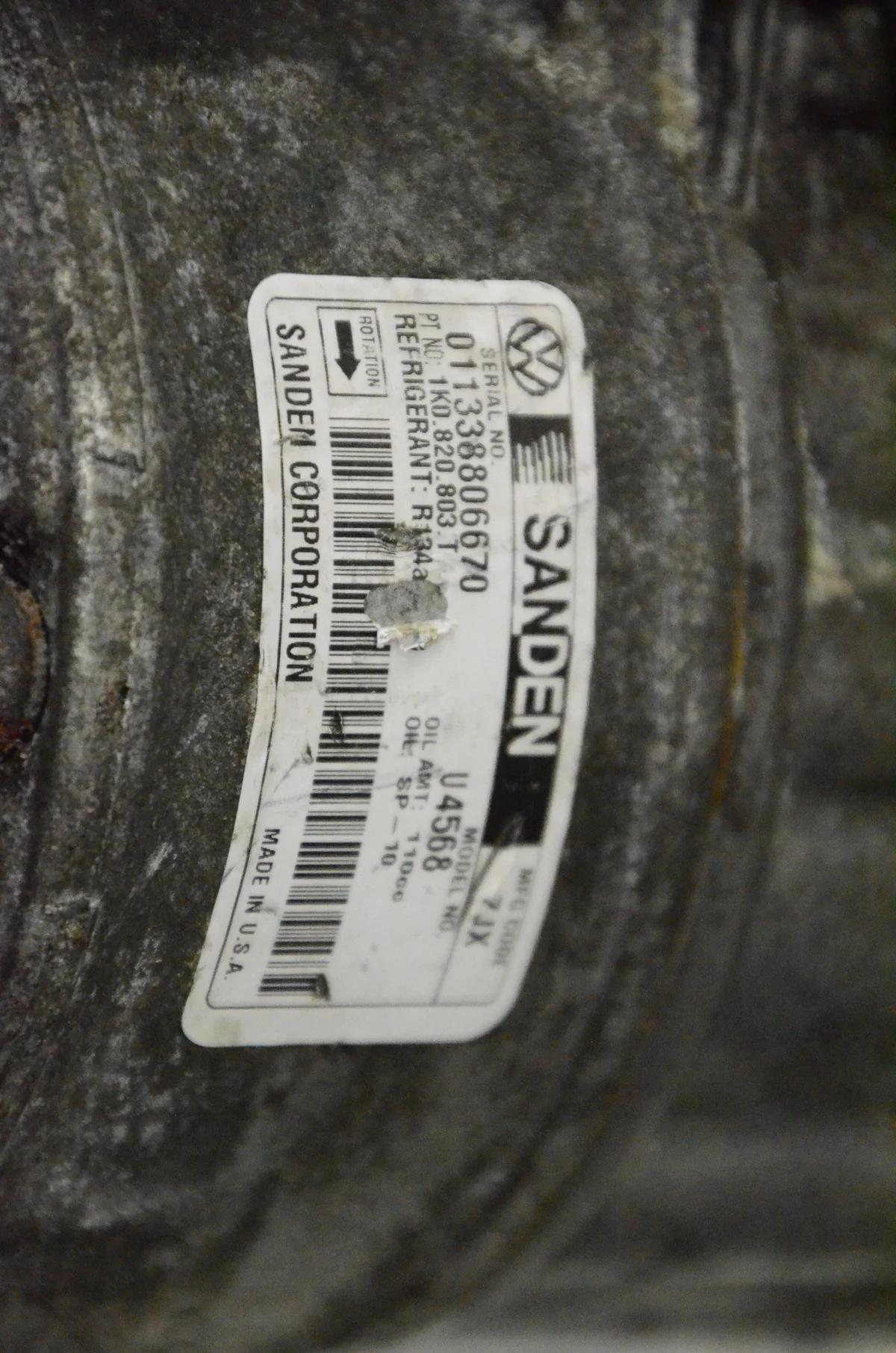 Compressore Climatizzatore Sanden 1K0820803T image 3