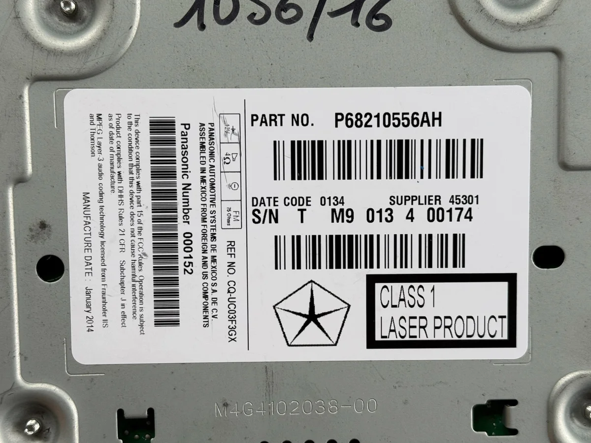 Lecteur Radio Navigation Fiat Freemont P68210556AH