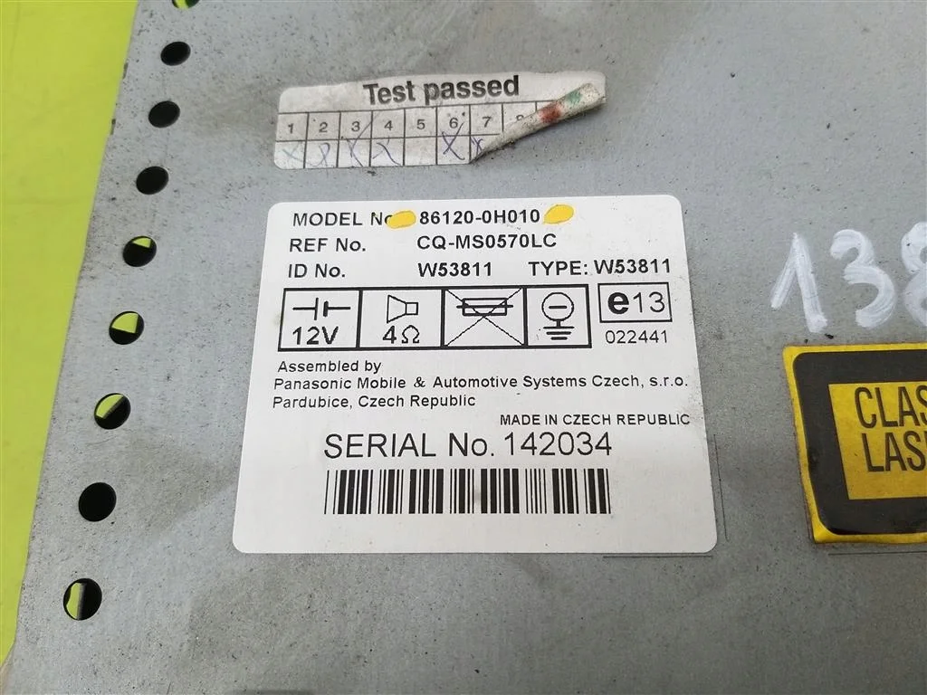 Radio Toyota Aygo 86120-0H010 thumbnail 7