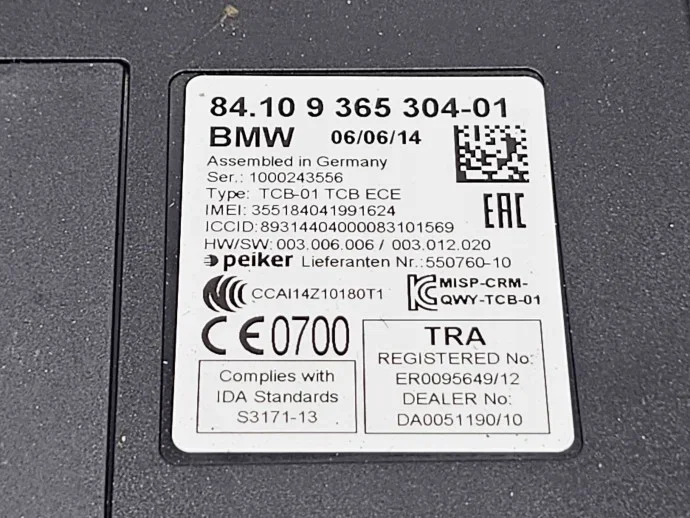 Bluetooth-modul BMW 1 (F20) 9365304