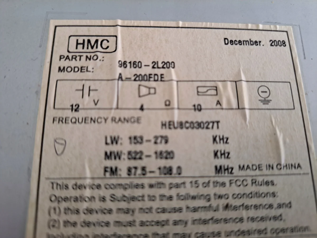Radio Hyundai I30 I 96160-2L200 image 6