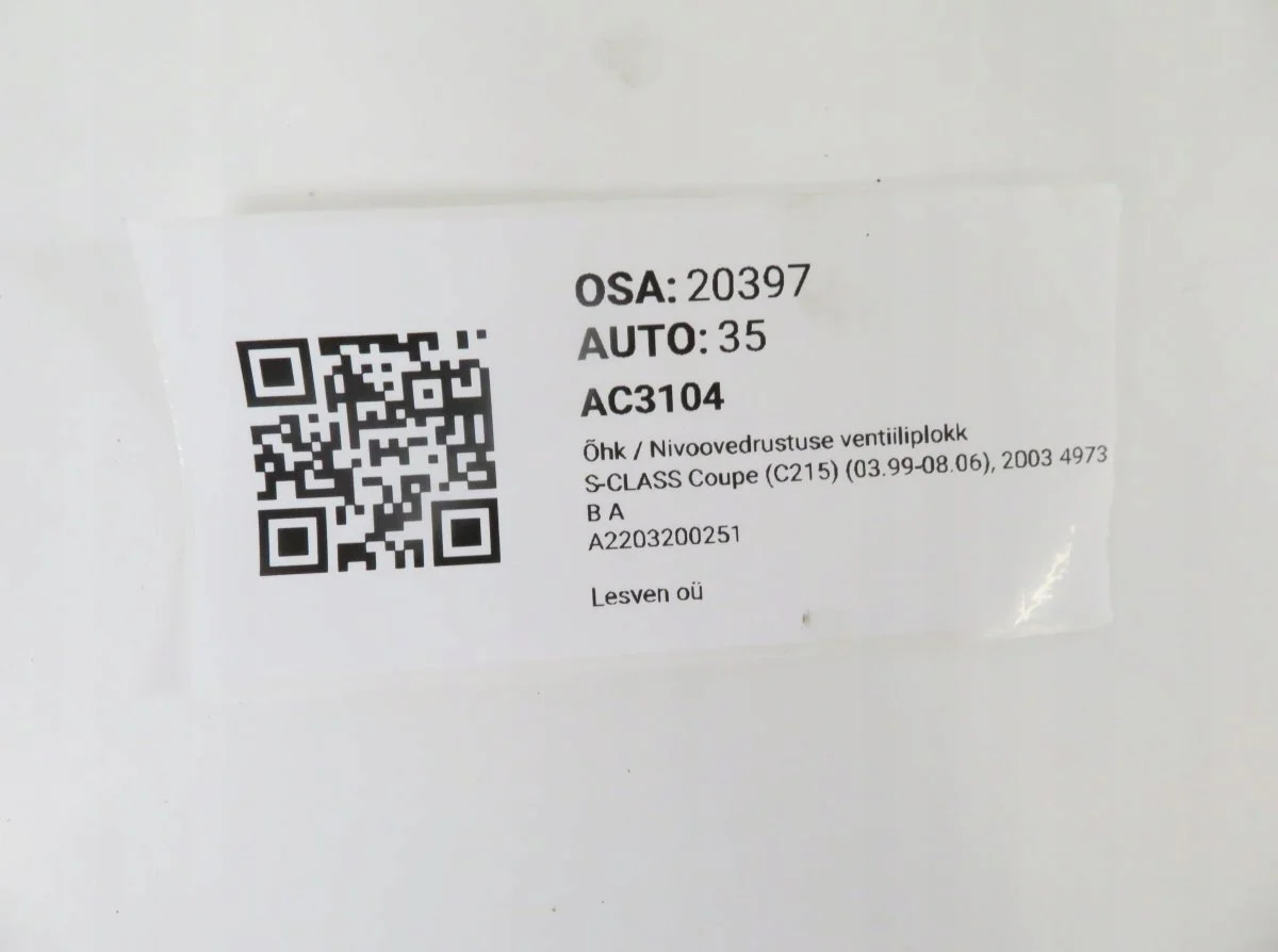 A2203200251 Bloco Válvula Suspensão Pneumática MB S-Class image 5
