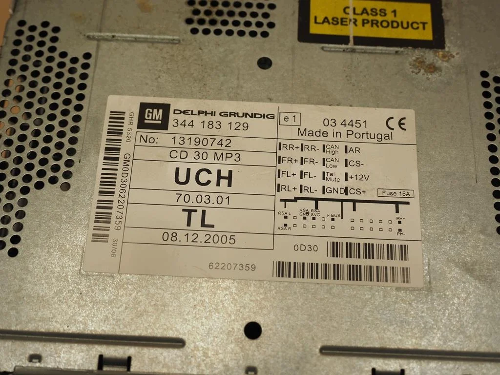 Radio-Display ZAFIRA B CD30 MP3 Opel 13190742 image 6