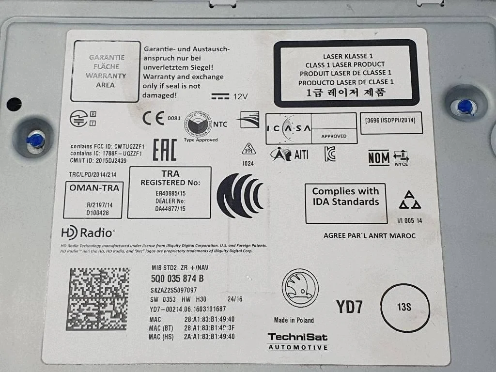 Skoda Octavia Modulo GPS 5Q0035874B image 3
