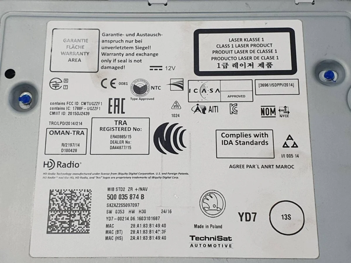 Skoda Octavia Modulo GPS 5Q0035874B image 9
