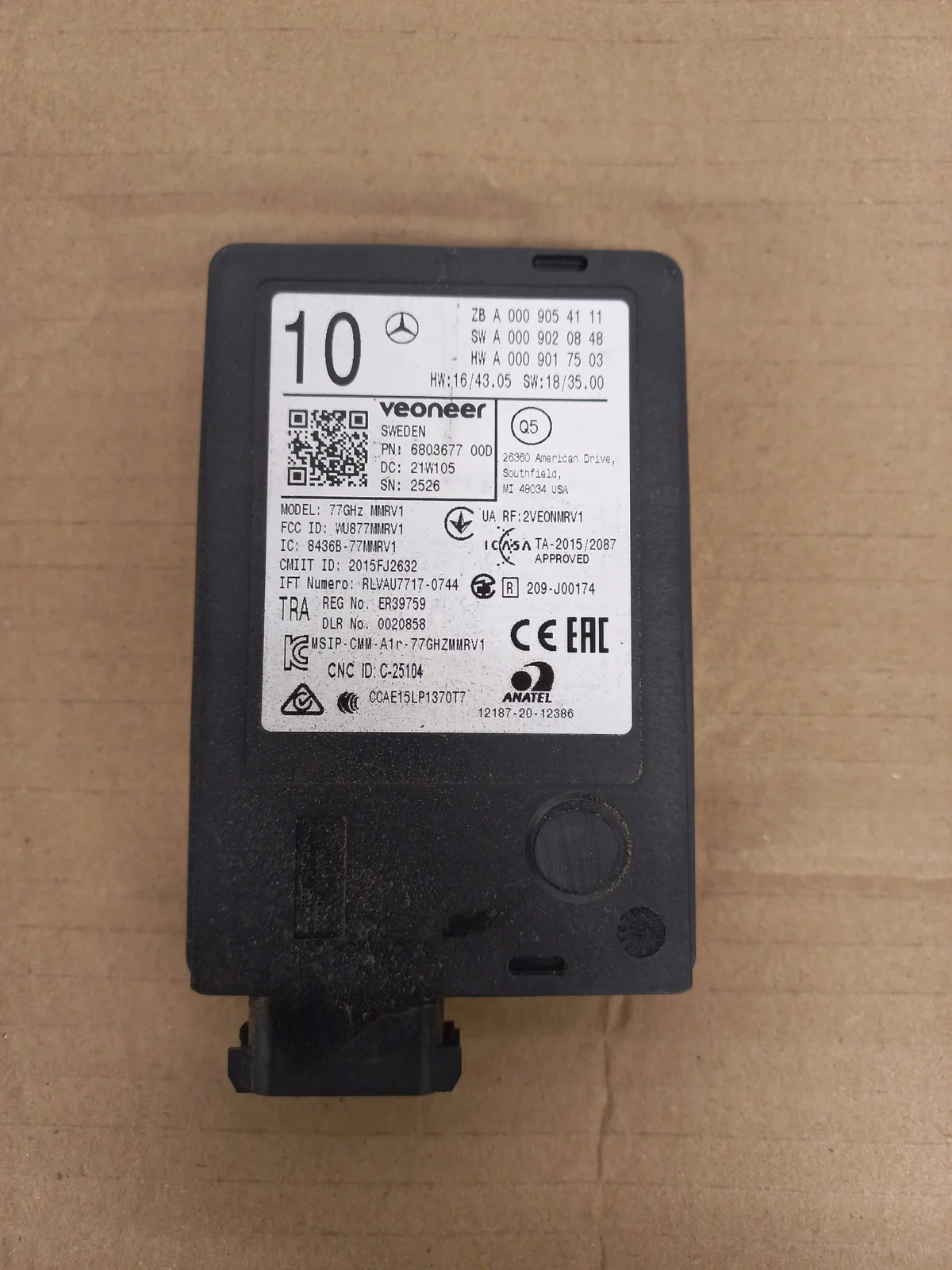 Radar hinten Mercedes A0009054111