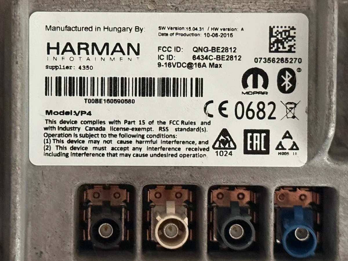 Radio Harman Fiat 500X 07356265270 CPGROB-5=07356265270 image 6