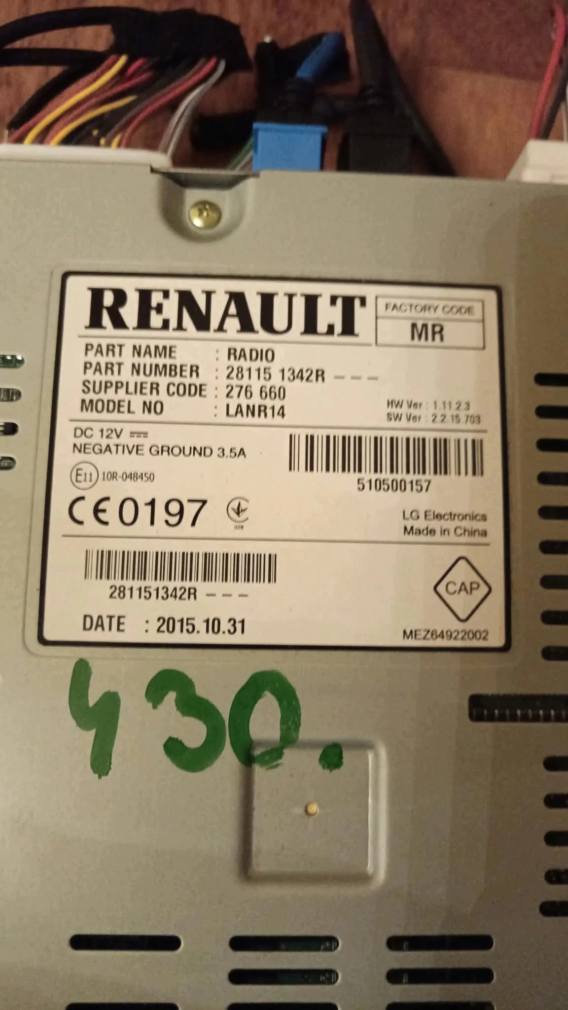 Radio Cassette Navigation Renault Megane IV 281151342R