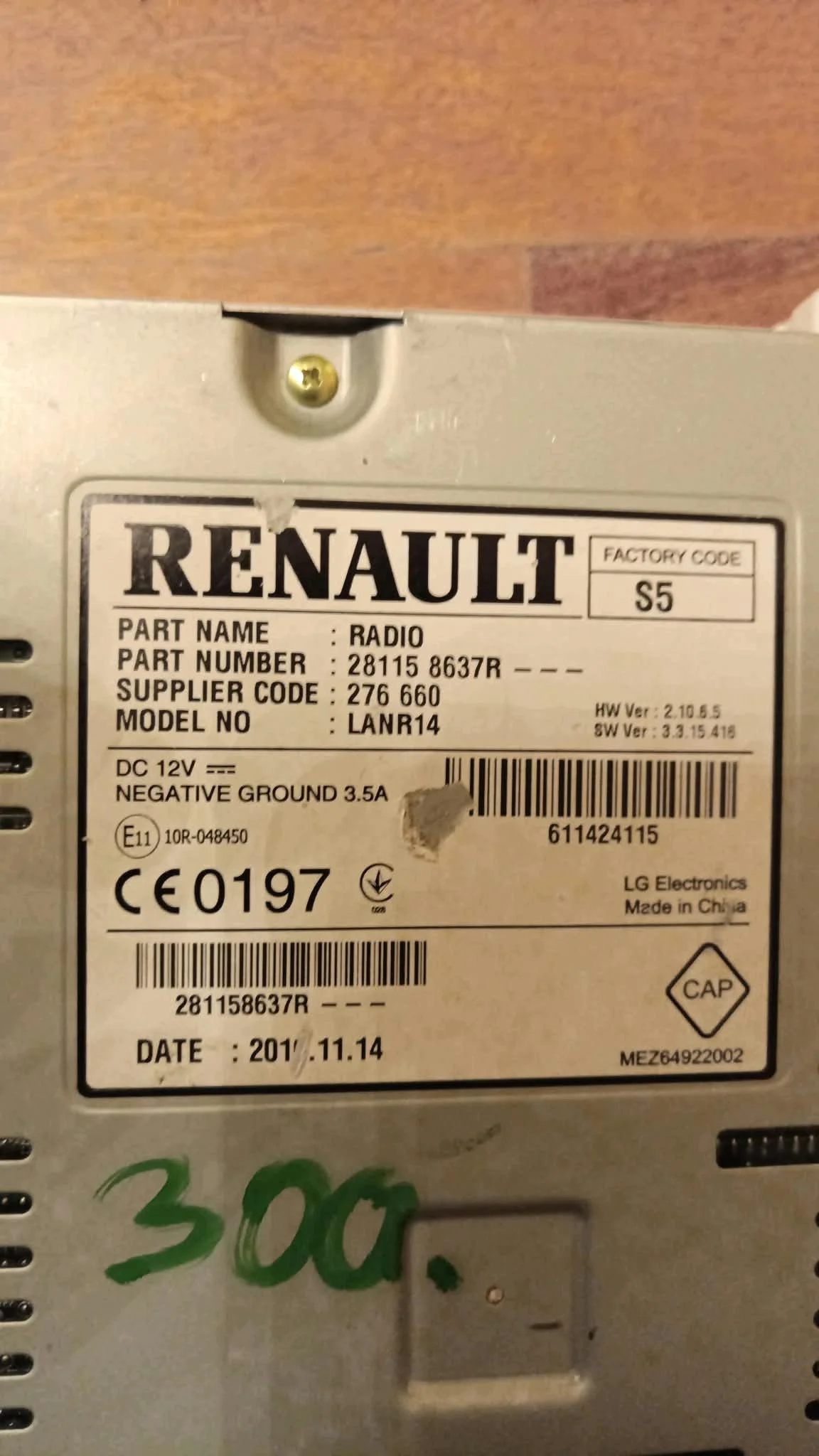 Renault Scenic IV Radio Cassette Navigation 281158637R