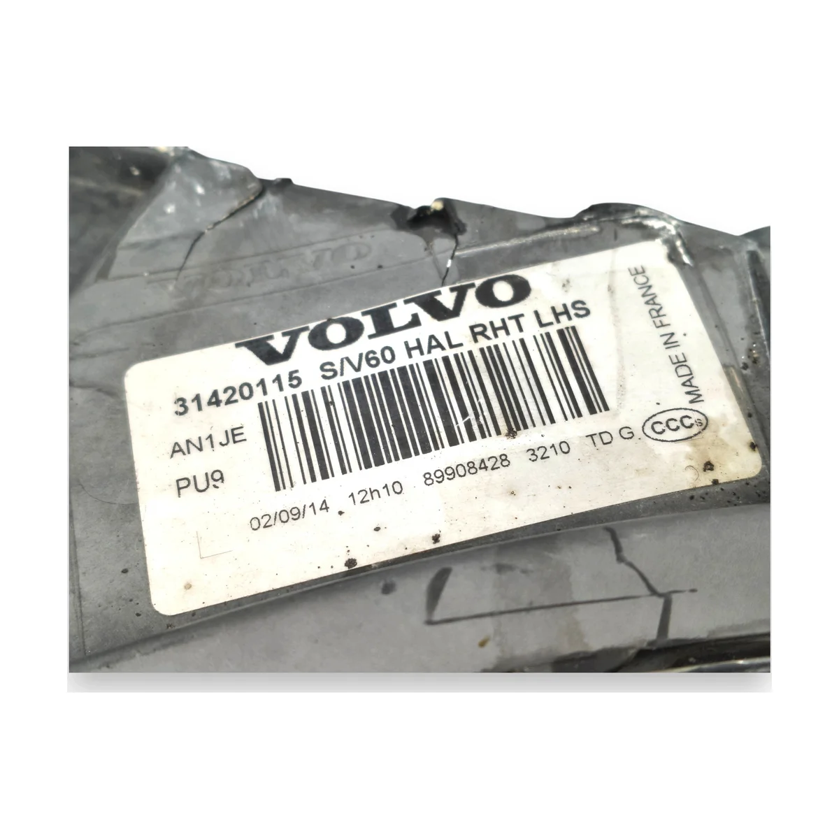 Volvo S60 V60 Faro Izquierdo 31420115