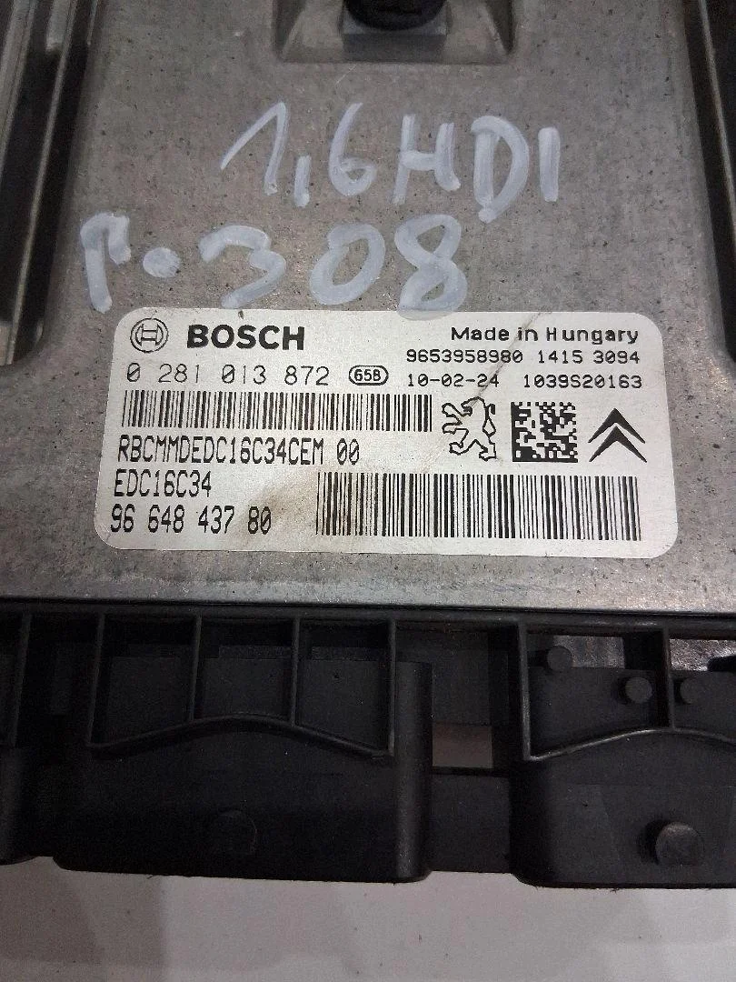 Steuergerät EDC16C34 Peugeot 308 1.6 HDI 9664843780