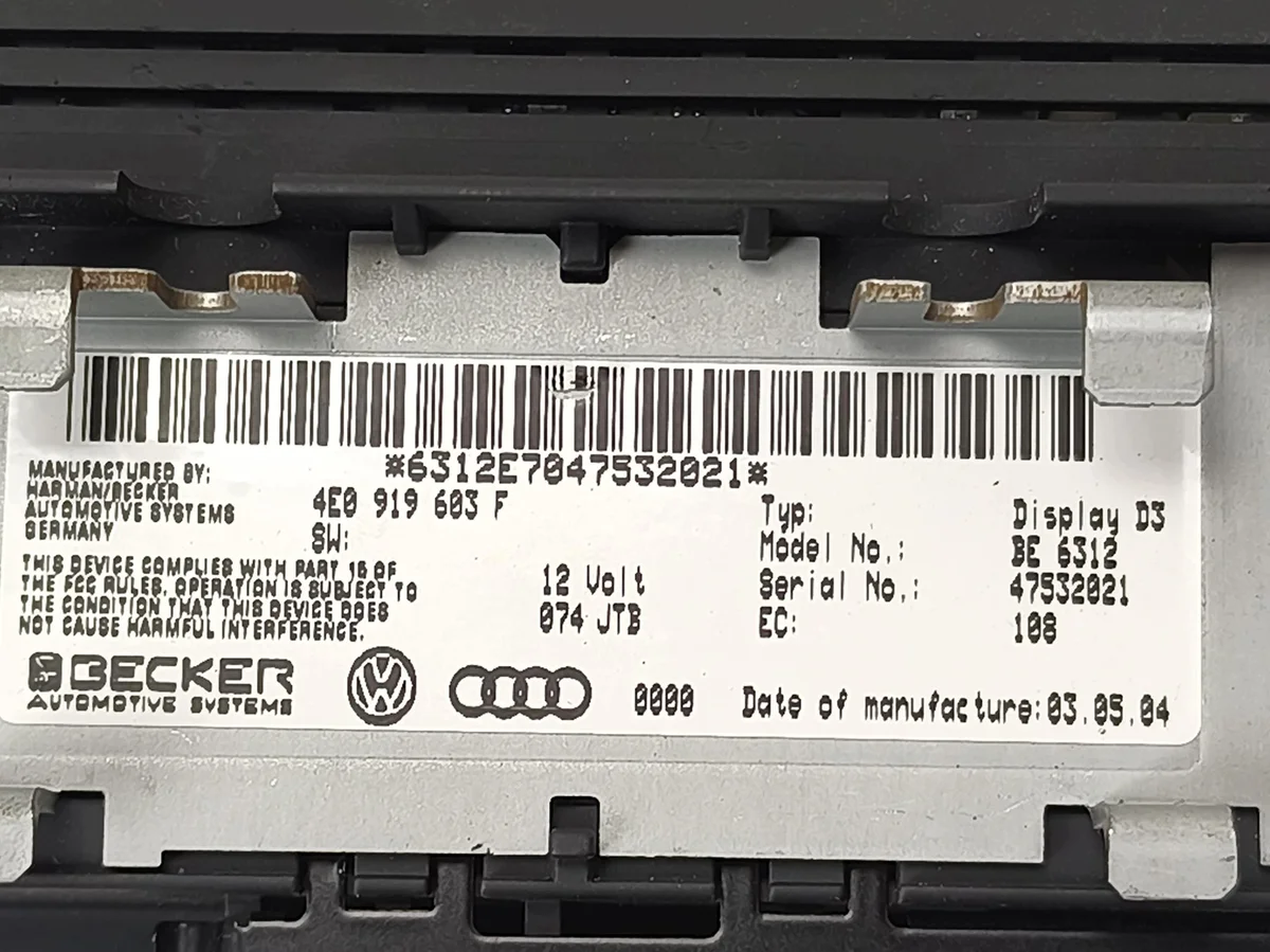 Audi A8 D3 Écran LCD MMI 4E0919603F image 7